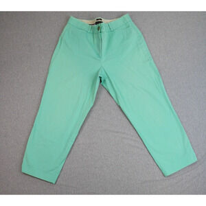 Talbots Pants Womens 10 Green Crop Curvy Stretch Mid-Rise Straight Leg